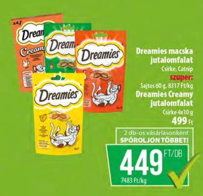 DREAMIES Macska jutalomfalat