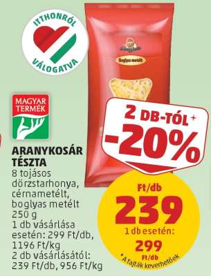 Aranykosár Tészta