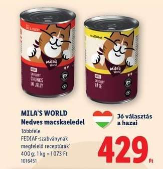 MILA’S WORLD Nedves macskaeledel
