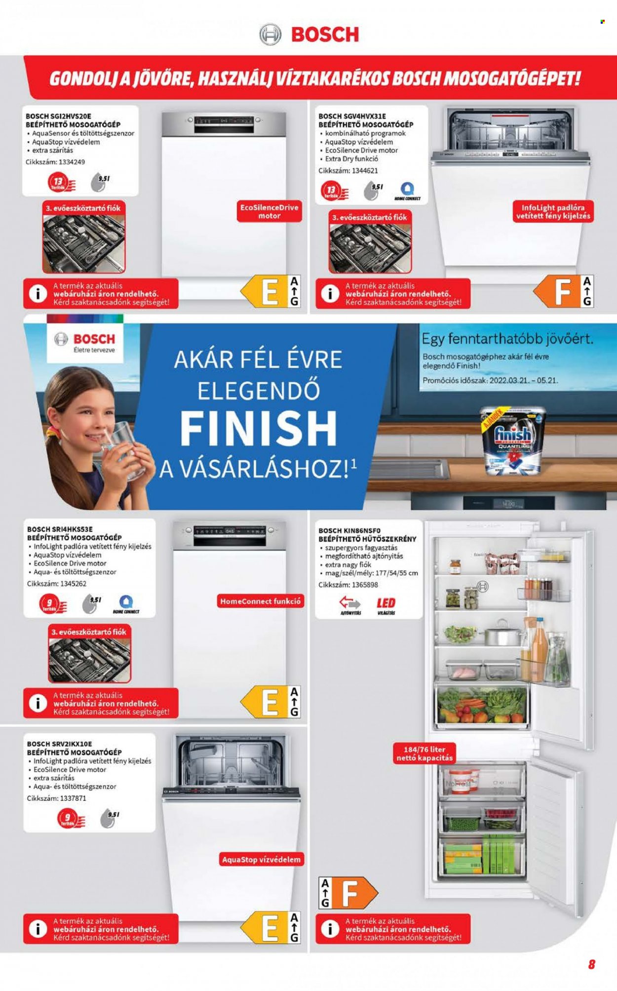 MediaMarkt akciós újsága  - 2022.05.05 - 2022.05.29 - Akciós termékek - Bosch, hűtőszekrény, mosogatógép.  8. Oldal