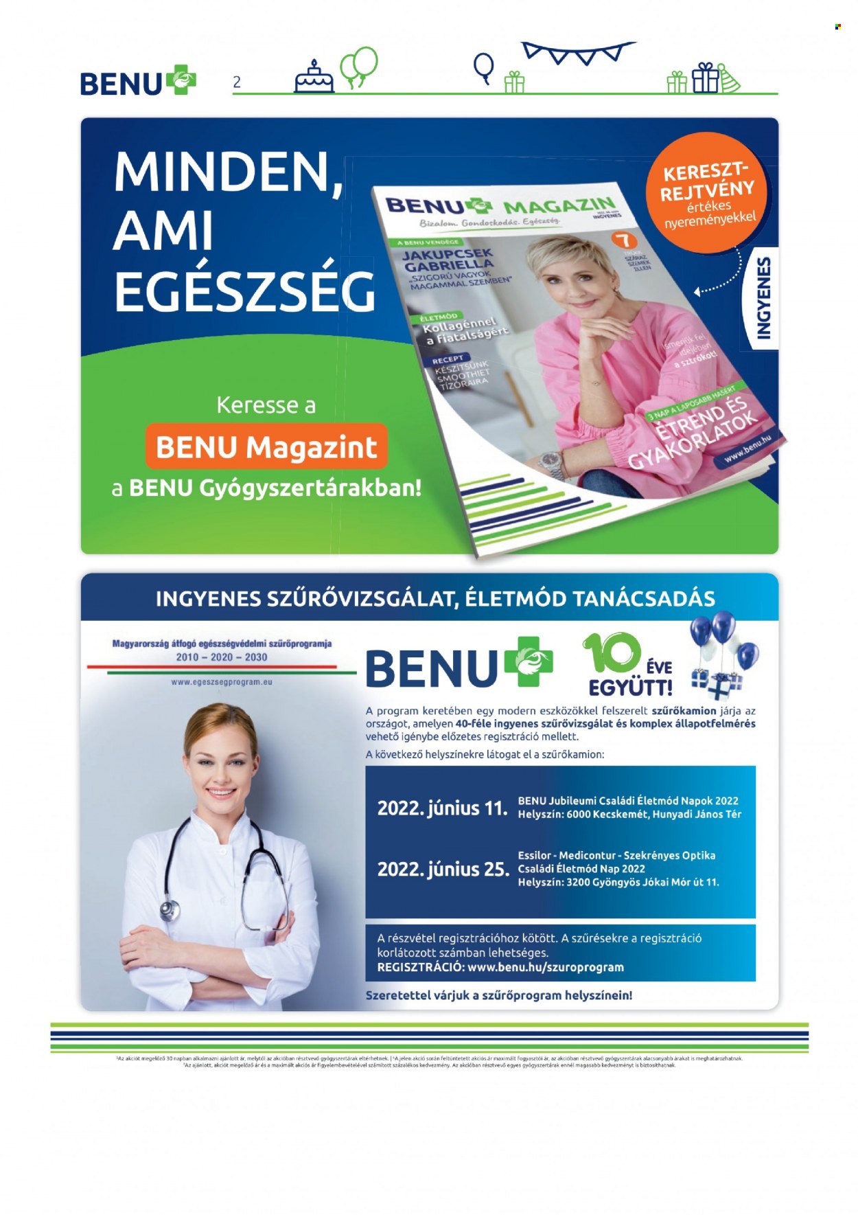 BENU Gyógyszertár akciós újságok  - 2022.06.01 - 2022.06.30. 2. Oldal