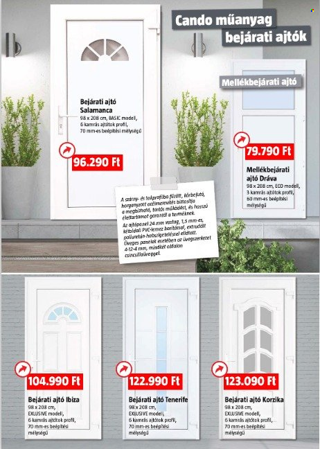 Bauhaus akciós újsága  - Akciós termékek - ajtó, bejárati ajtó, lemez.  12. Oldal
